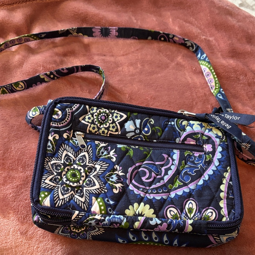 Stylish Bella Taylor Floral Crossbody Bag - Navy and Purple